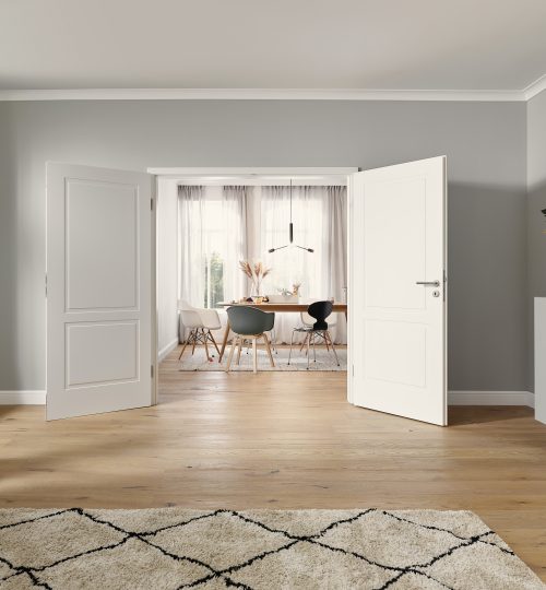 2 flüglige gefälzte holztür classicline carolina 2 echtlack verkehrsweiß ral 9016 milieu