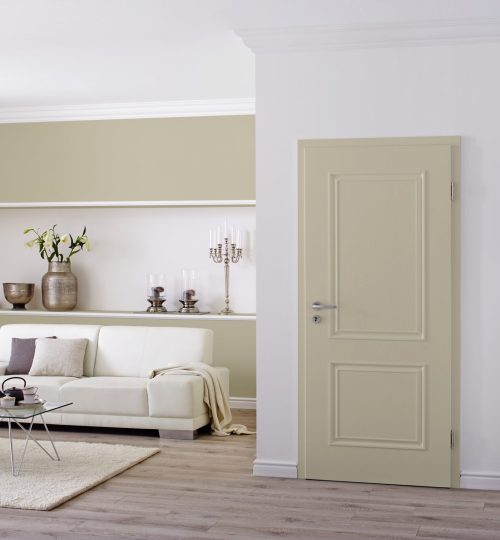 gefälzte holztür classicline georgia 2, echtlack taupe ral 7048
